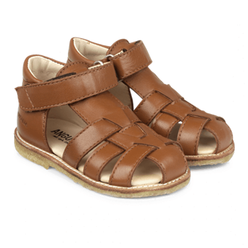 Angulus - Begynder sandal m. velcrolukning - Cognac